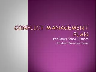 Conflict Management Plan
