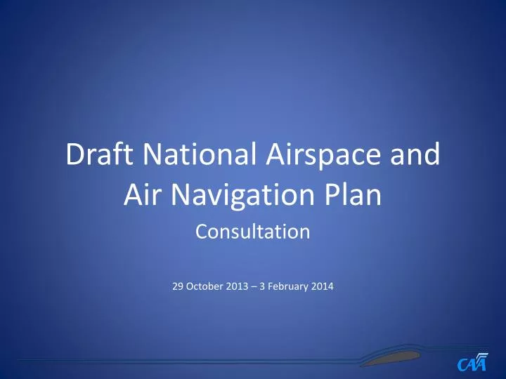 draft national airspace and air navigation plan