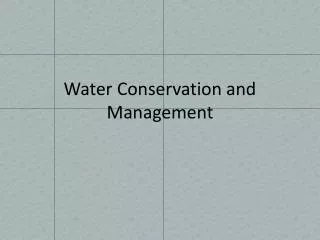 water conservation and management