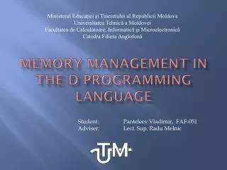 Memory Management in the D programming language