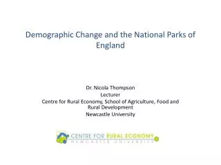 Demographic Change and the National Parks of England