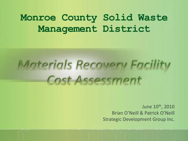 monroe county solid waste management district