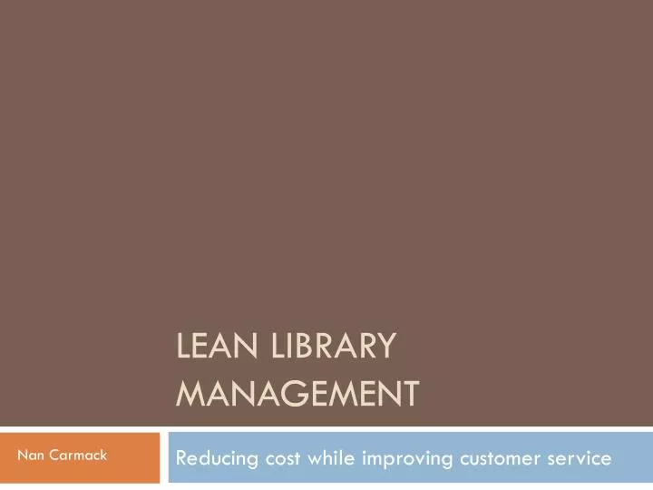 lean library management