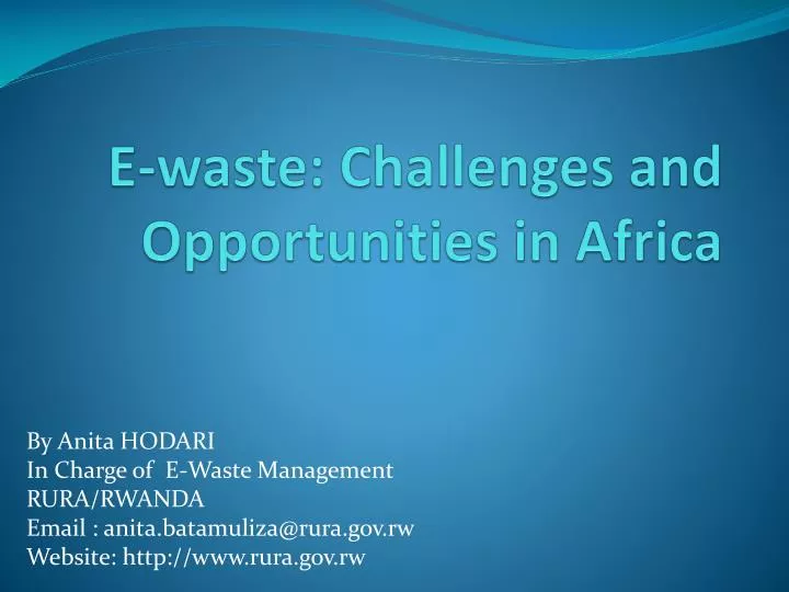 e waste challenges and opportunities in africa