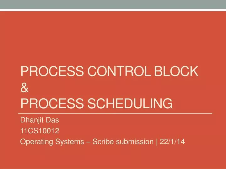 process control block process scheduling