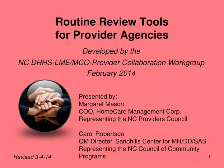 routine review tools for provider agencies