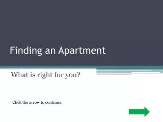 Finding an Apartment