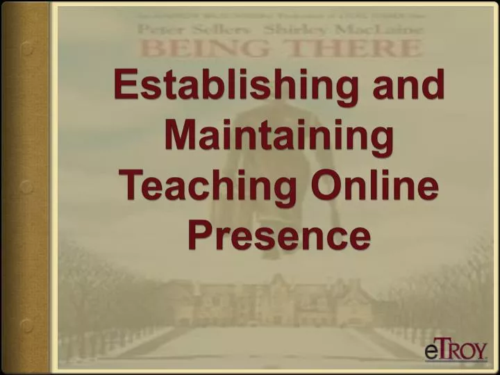 establishing and maintaining teaching online presence