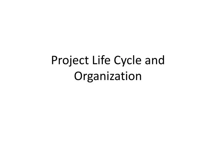 project life cycle and organization