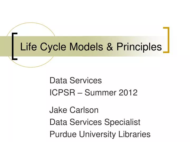 life cycle models principles
