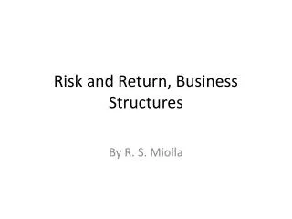 risk and return business structures