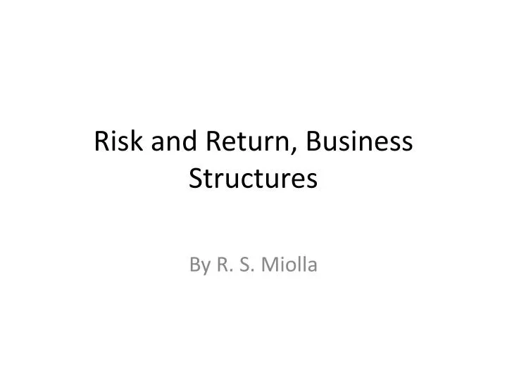risk and return business structures