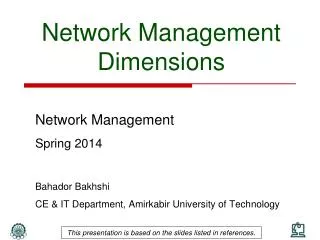 Network Management Dimensions
