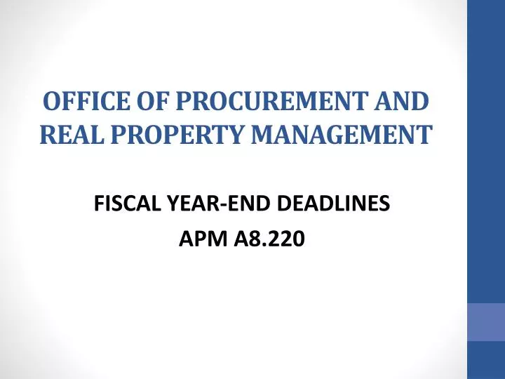 office of procurement and real property management
