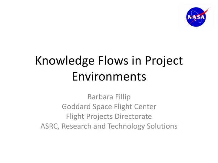 knowledge flows in project environments