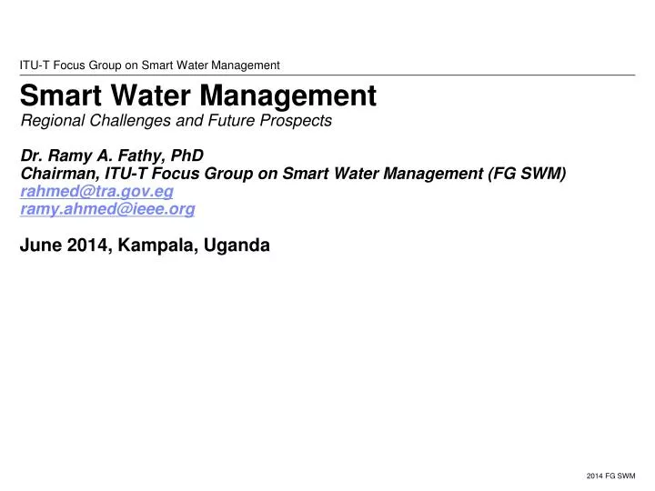 itu t focus group on smart water management