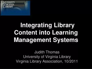 Integrating Library Content into Learning Management Systems