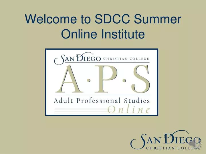 welcome to sdcc summer online institute
