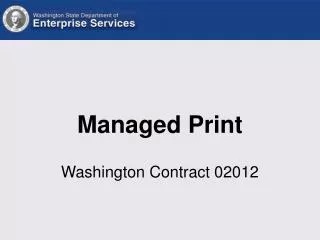 Managed Print Washington Contract 02012