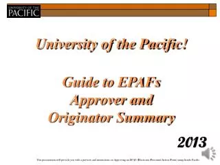 University of the Pacific!
