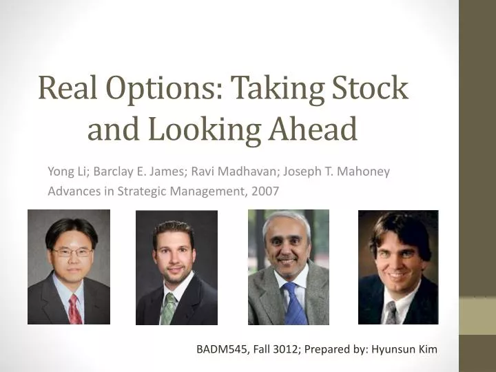 real options taking stock and looking ahead