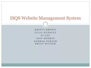 ISQS Website Management System