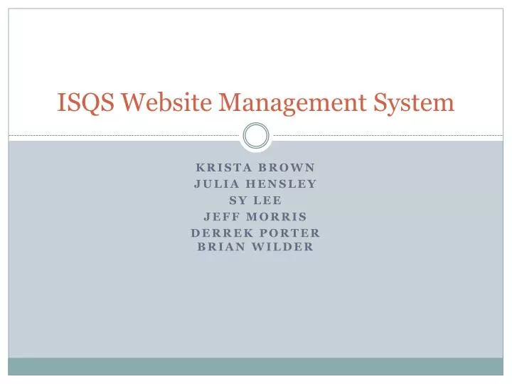 isqs website management system