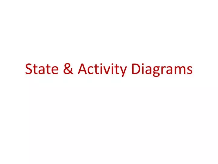state activity diagrams