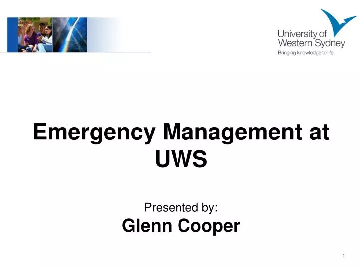 emergency management at uws presented by glenn cooper