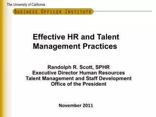 Effective HR and Talent Management Practices