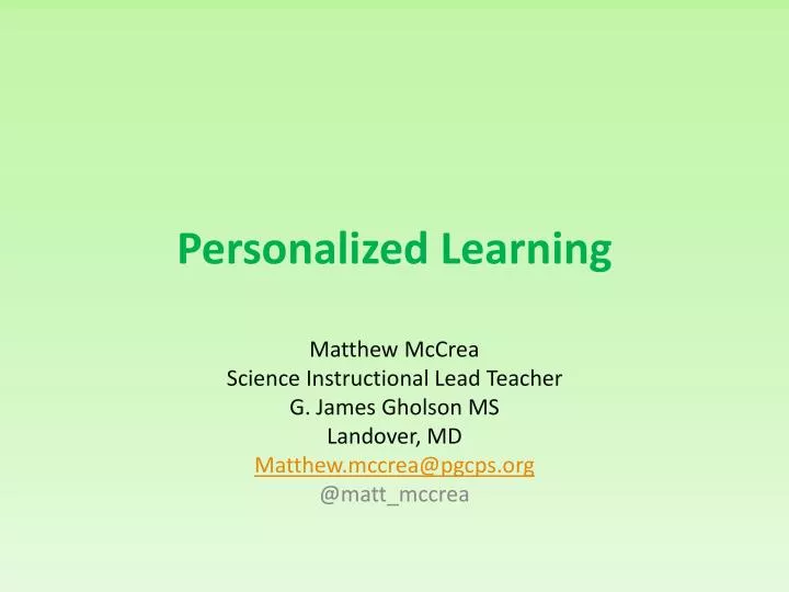 personalized learning