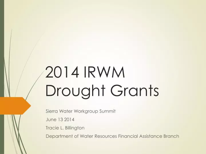 2014 irwm drought grants