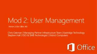 Mod 2: User Management