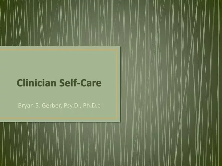 clinician self care