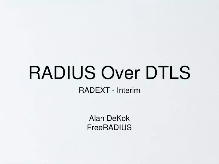 radius over dtls
