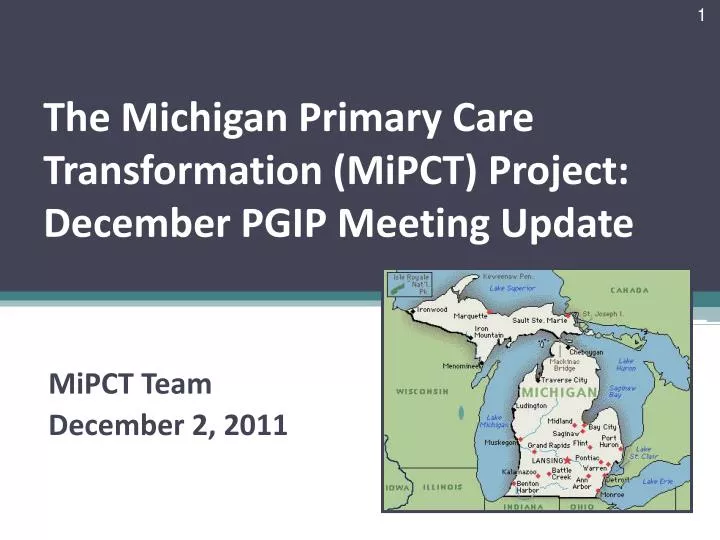 the michigan primary care transformation mipct project december pgip meeting update