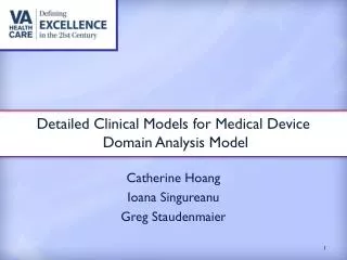 Detailed Clinical Models for Medical Device Domain Analysis Model