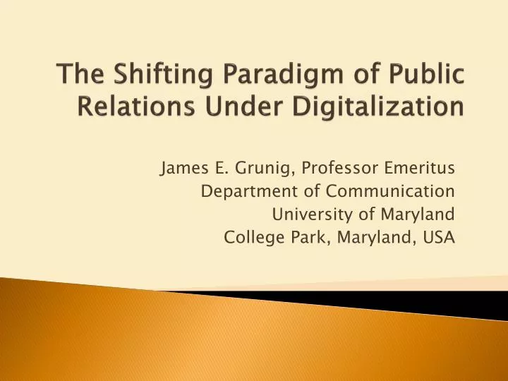 the shifting paradigm of public relations under digitalization