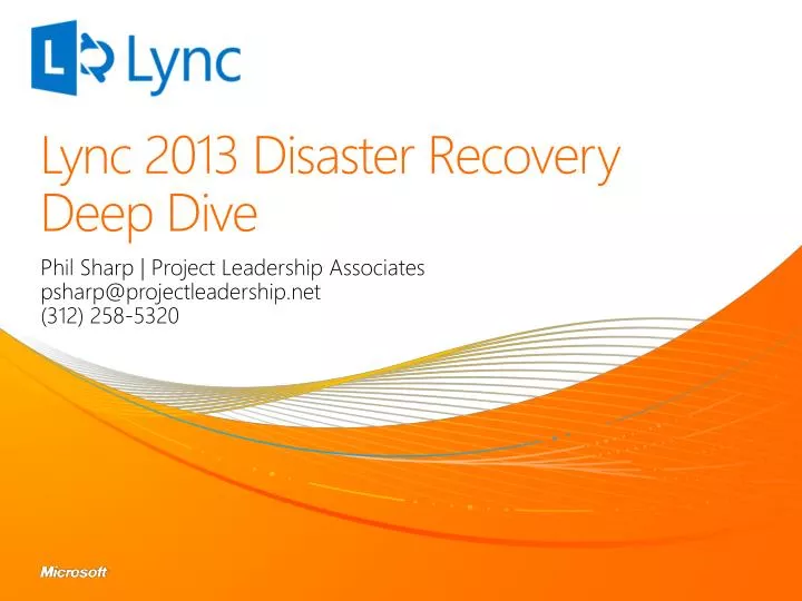 lync 2013 disaster recovery deep dive