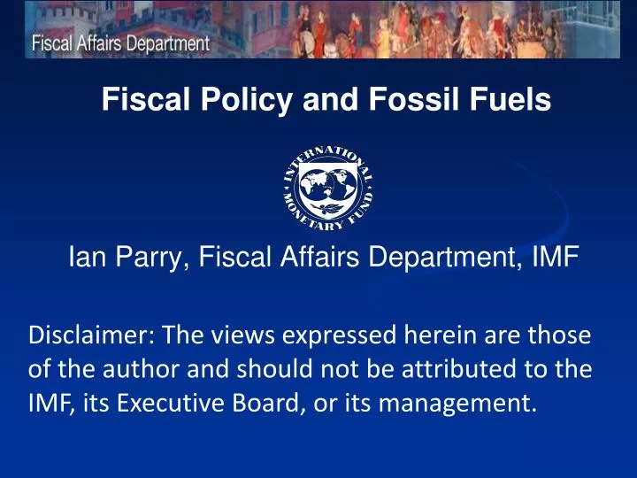 fiscal policy and fossil fuels