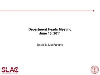 Department Heads Meeting June 16, 2011