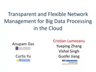 Transparent and Flexible Network Management for Big Data Processing in the Cloud