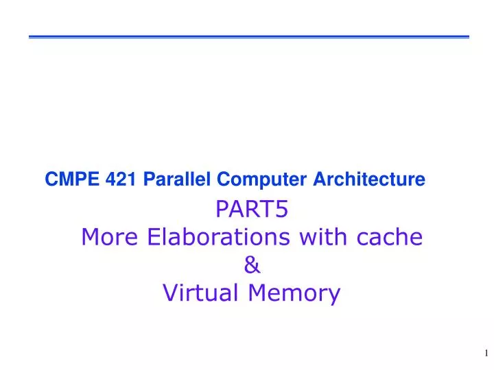 cmpe 421 parallel computer architecture