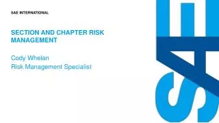 Section and Chapter Risk Management