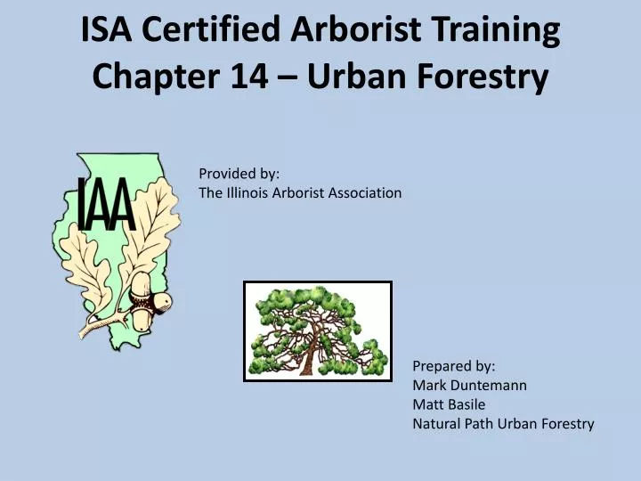 isa certified arborist training chapter 14 urban forestry