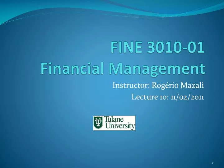 fine 3010 01 financial management