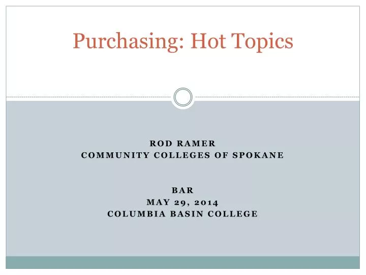 purchasing hot topics