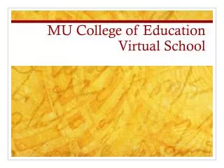 MU College of Education Virtual School