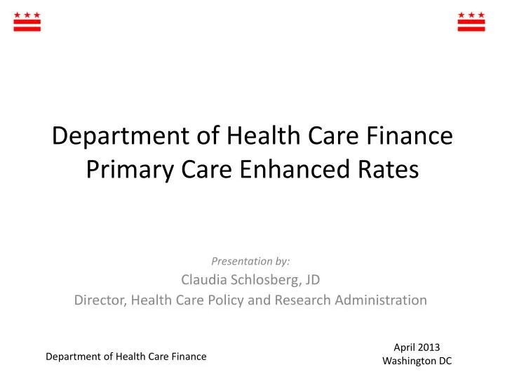 department of health care finance primary care enhanced rates