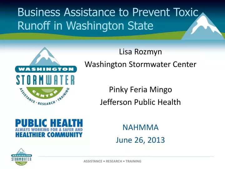 business assistance to prevent toxic runoff in washington state